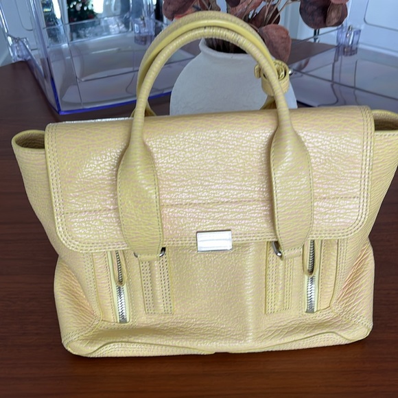 3.1 PHILLIP LIM Textured Calfskin Satchel Yellow - Picture 3 of 16